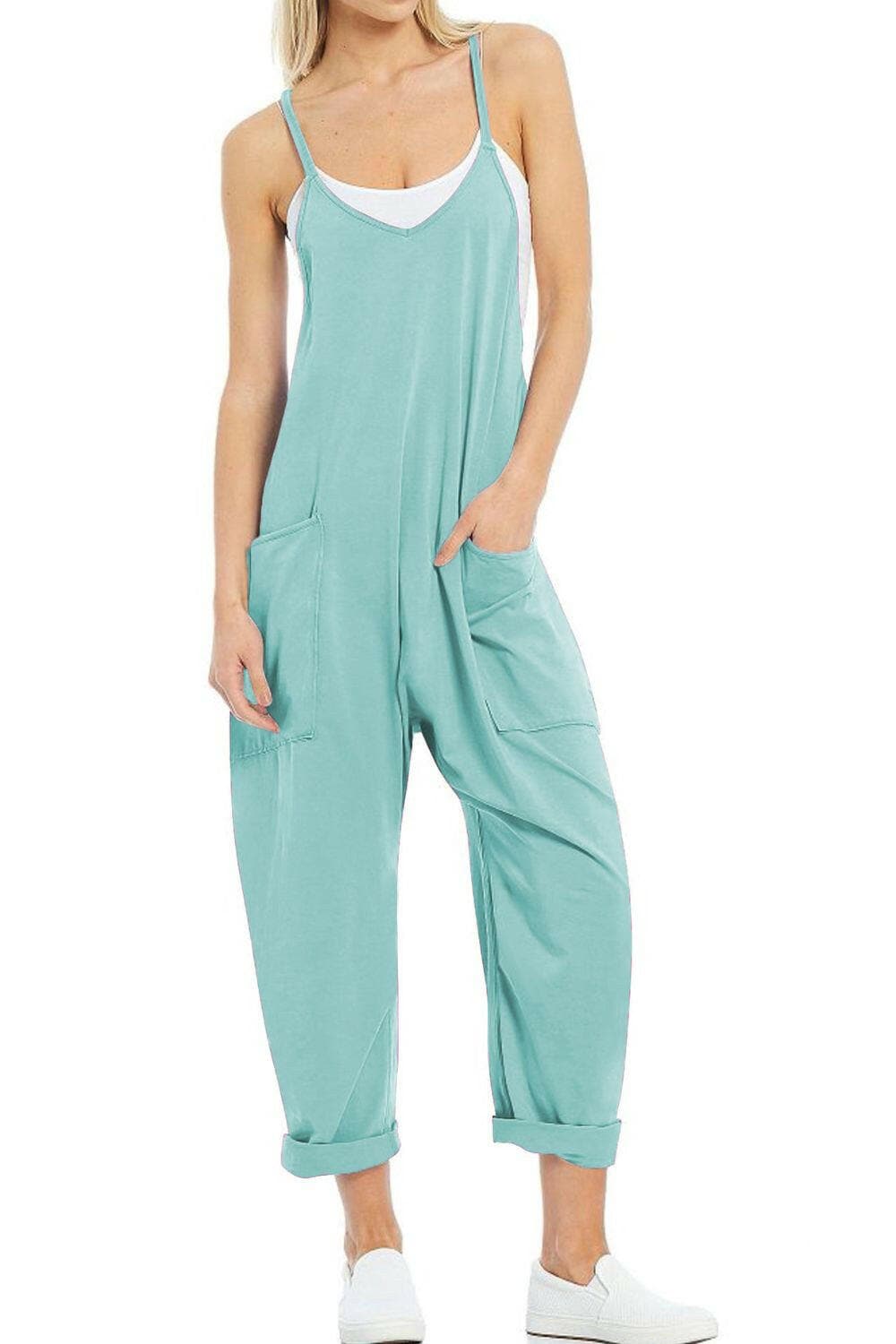 Spaghetti Strap Jumpsuit with Pockets - Love Salve