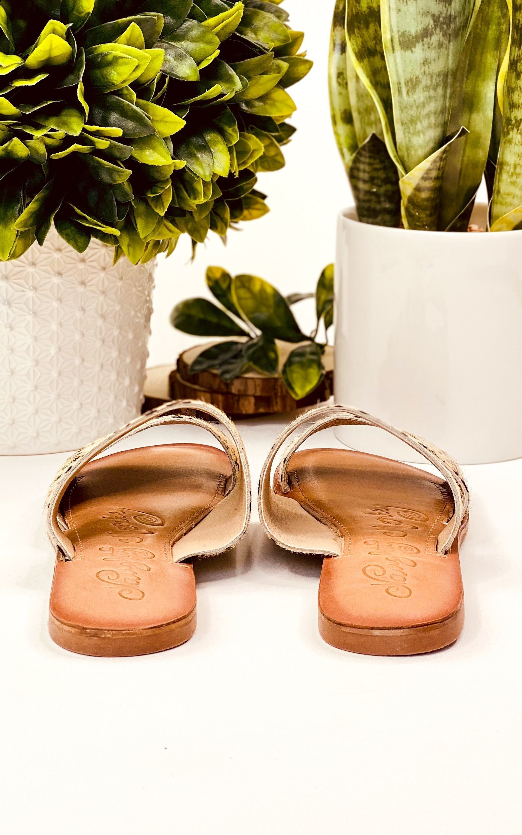 Spirited Sandals In Black And White Leather Slip On Naughty Monkey