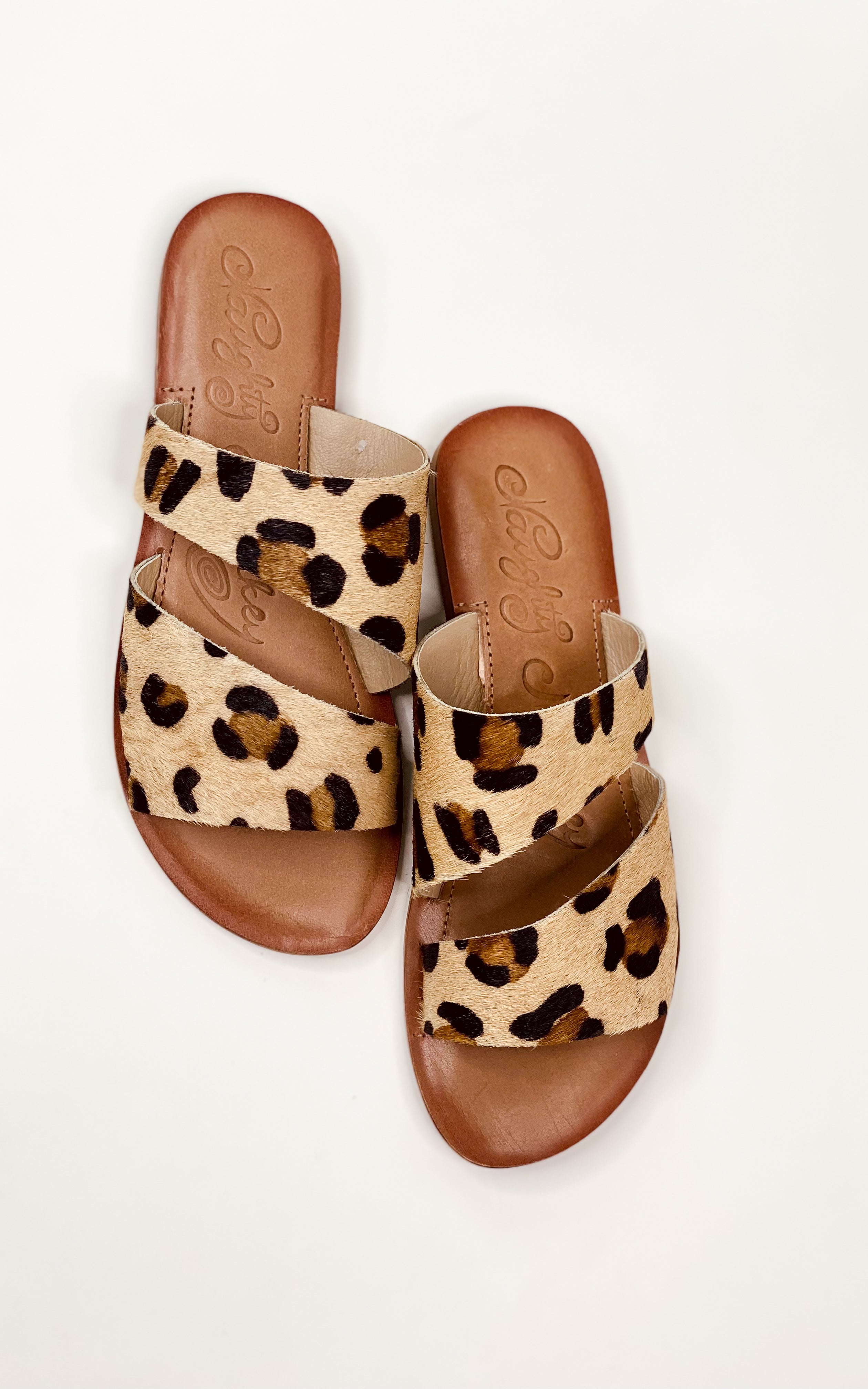 Leopard Dual Strap Slide Sandal With Cushioned Footbed Naughty Monkey