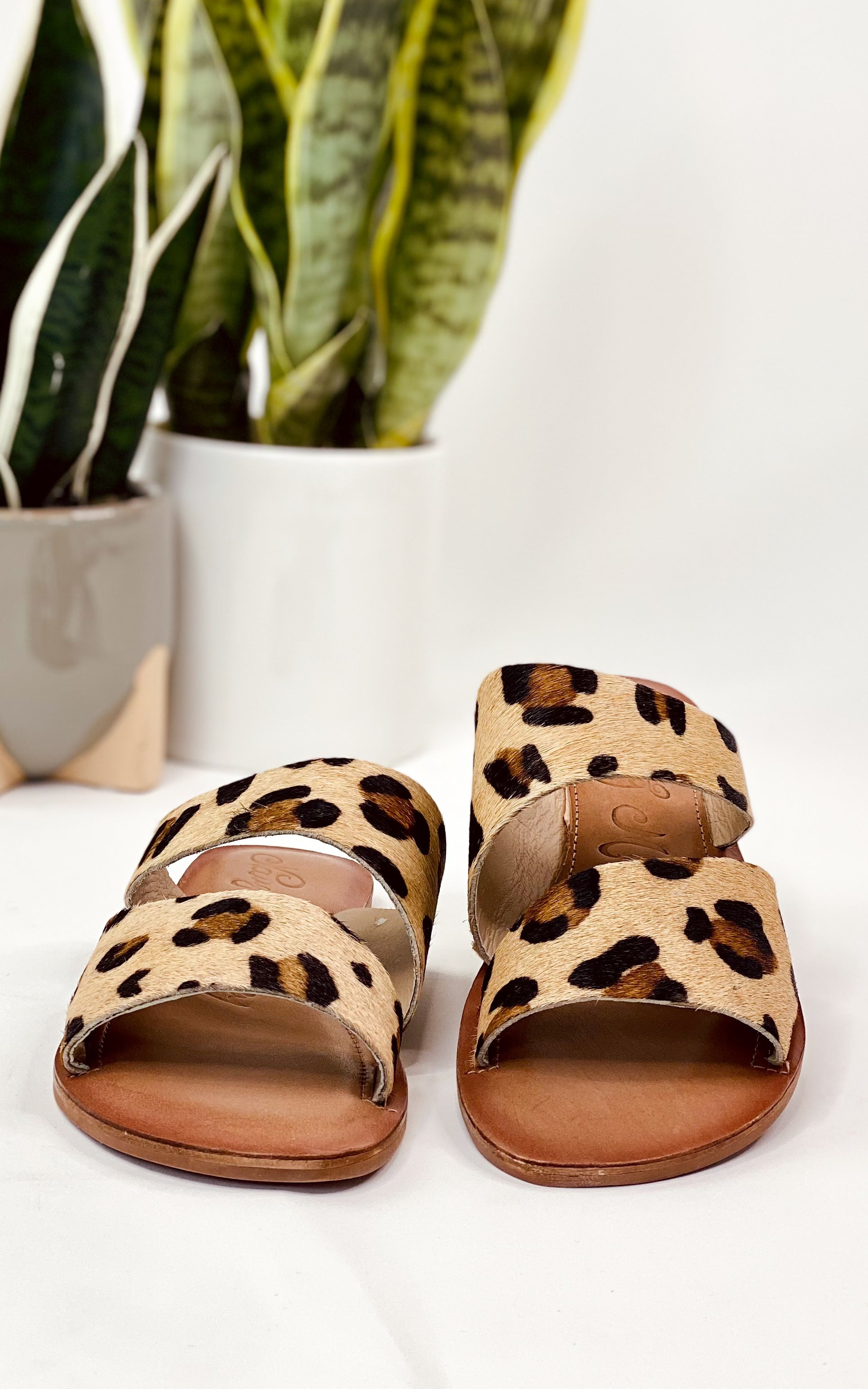 Leopard Dual Strap Slide Sandal With Cushioned Footbed Naughty Monkey