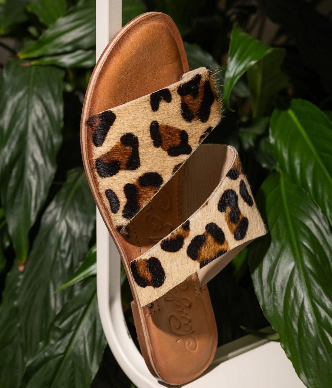 Leopard Dual Strap Slide Sandal With Cushioned Footbed Naughty Monkey