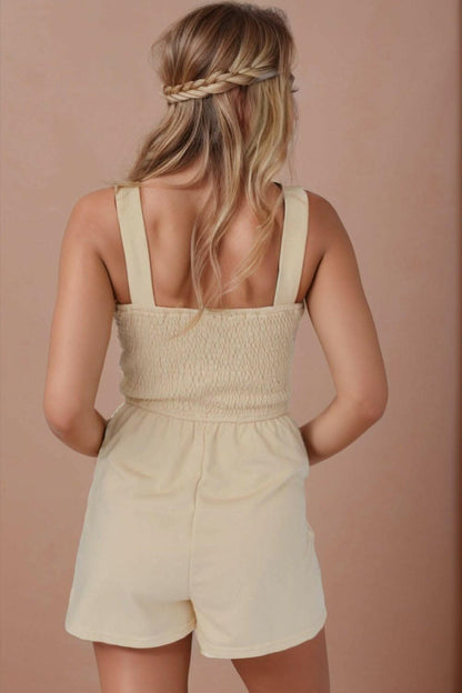 Square Neck Wide Strap Romper - Love Salve