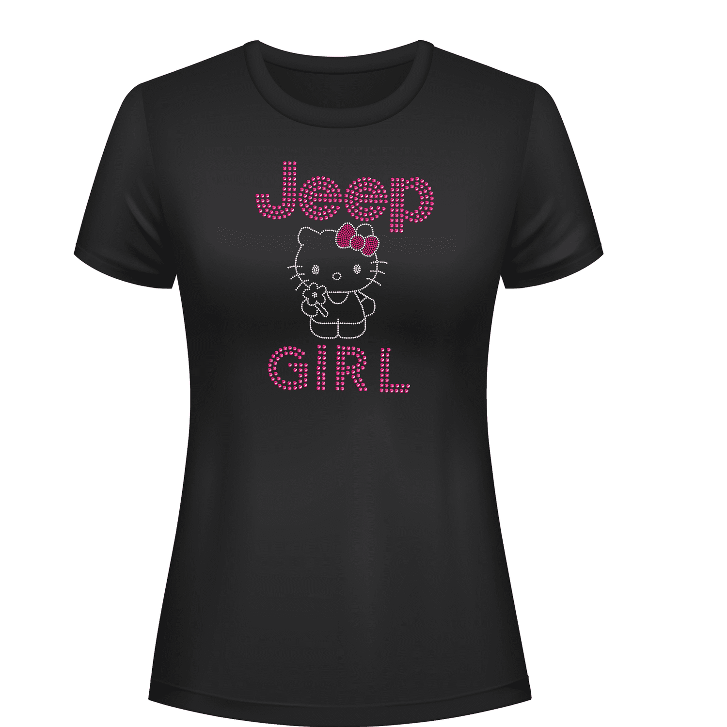 Hi Kitty Jeeper  Rhinestone Tee Short or Long  Sleeve MM