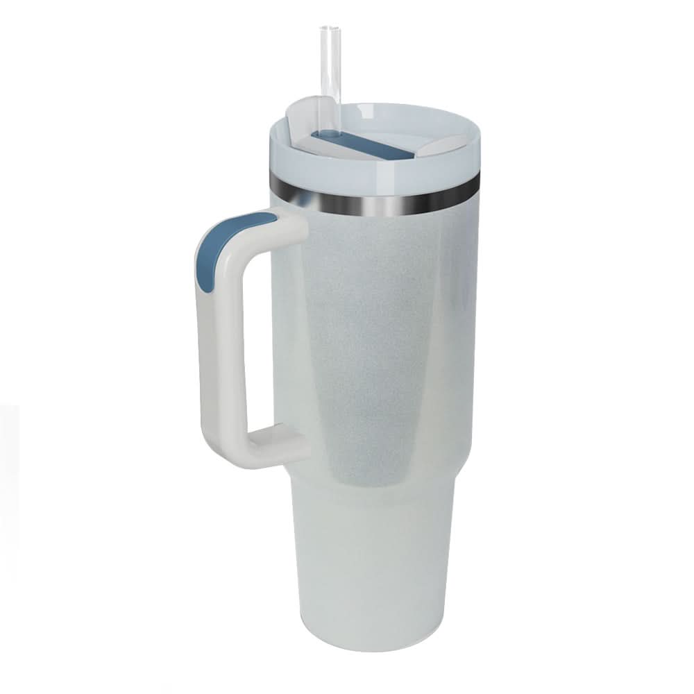 Stainless Steel Tumbler with Handle and Straw - Love Salve 