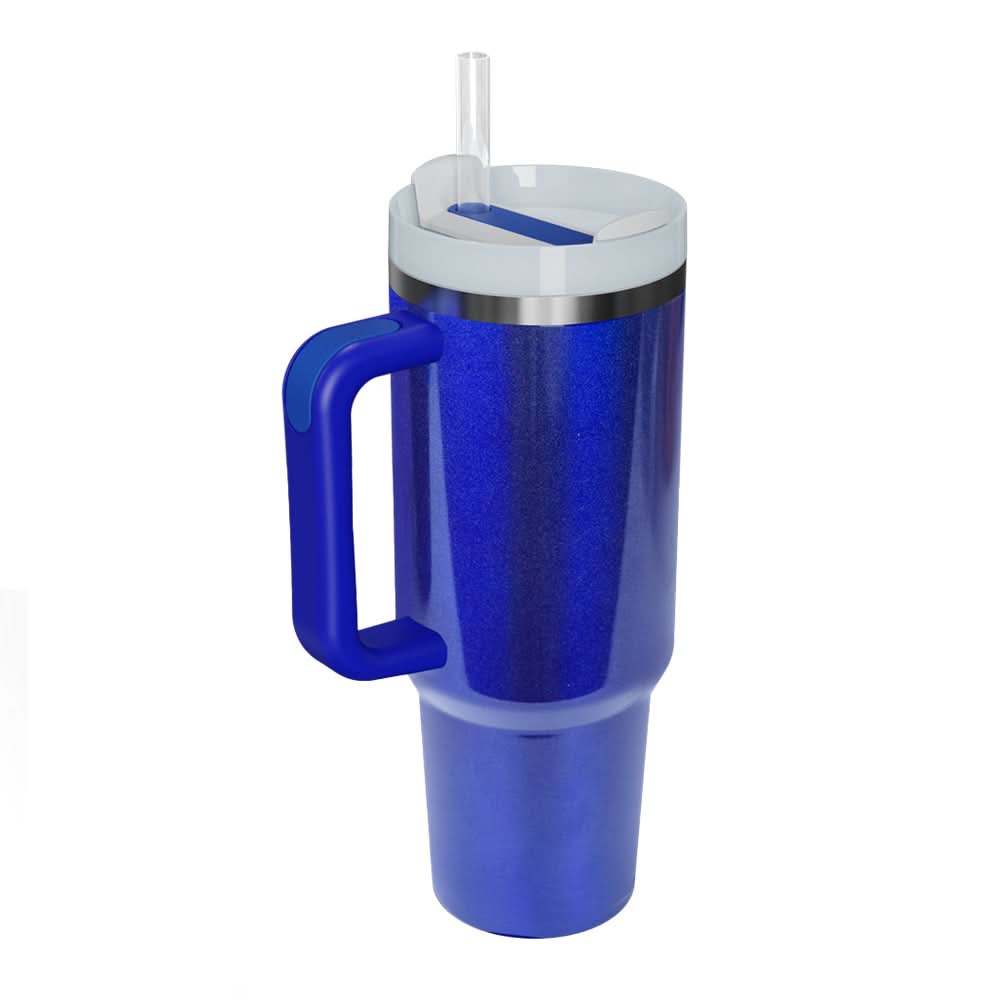 Stainless Steel Tumbler with Handle and Straw - Love Salve 