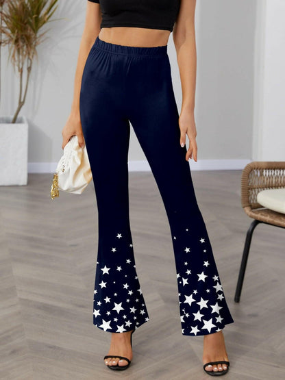 Star Elastic Waist Bootcut Pants - Love Salve