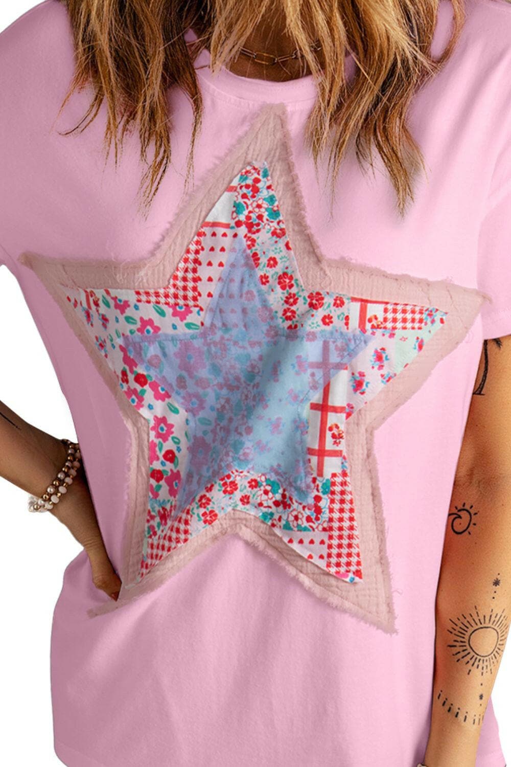 Star Round Neck Short Sleeve T-Shirt - Love Salve