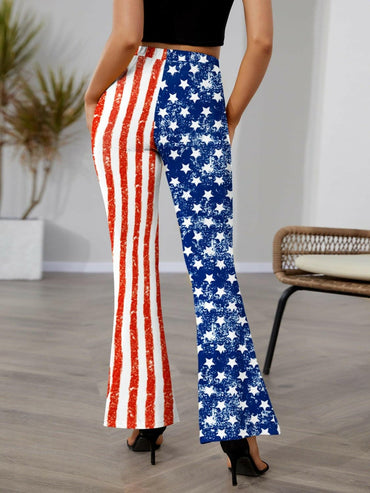 Star & Stripes High Waist Bootcut Pants - Love Salve