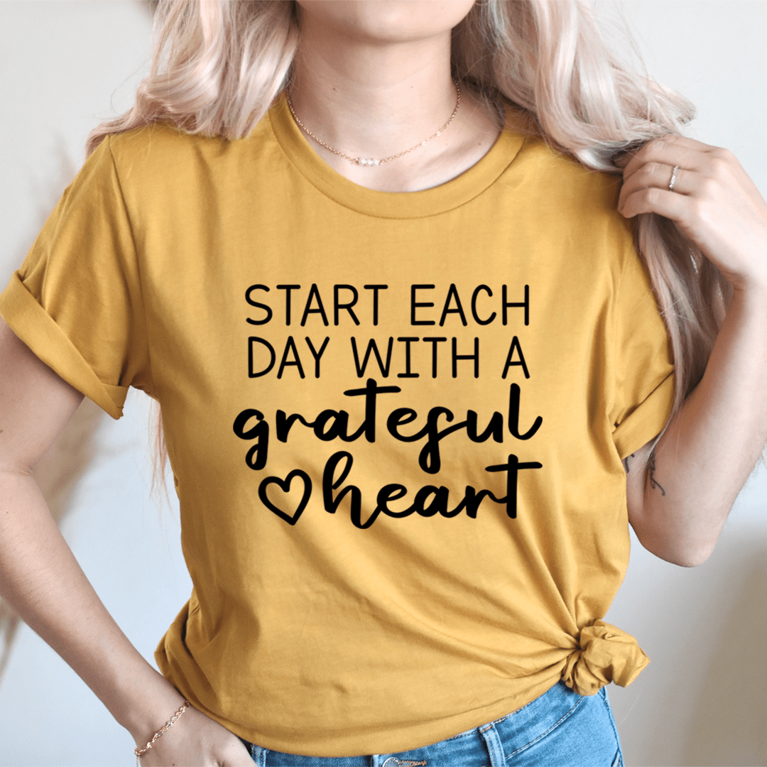 Start Each Day With A Grateful Heart Tee - Love Salve 