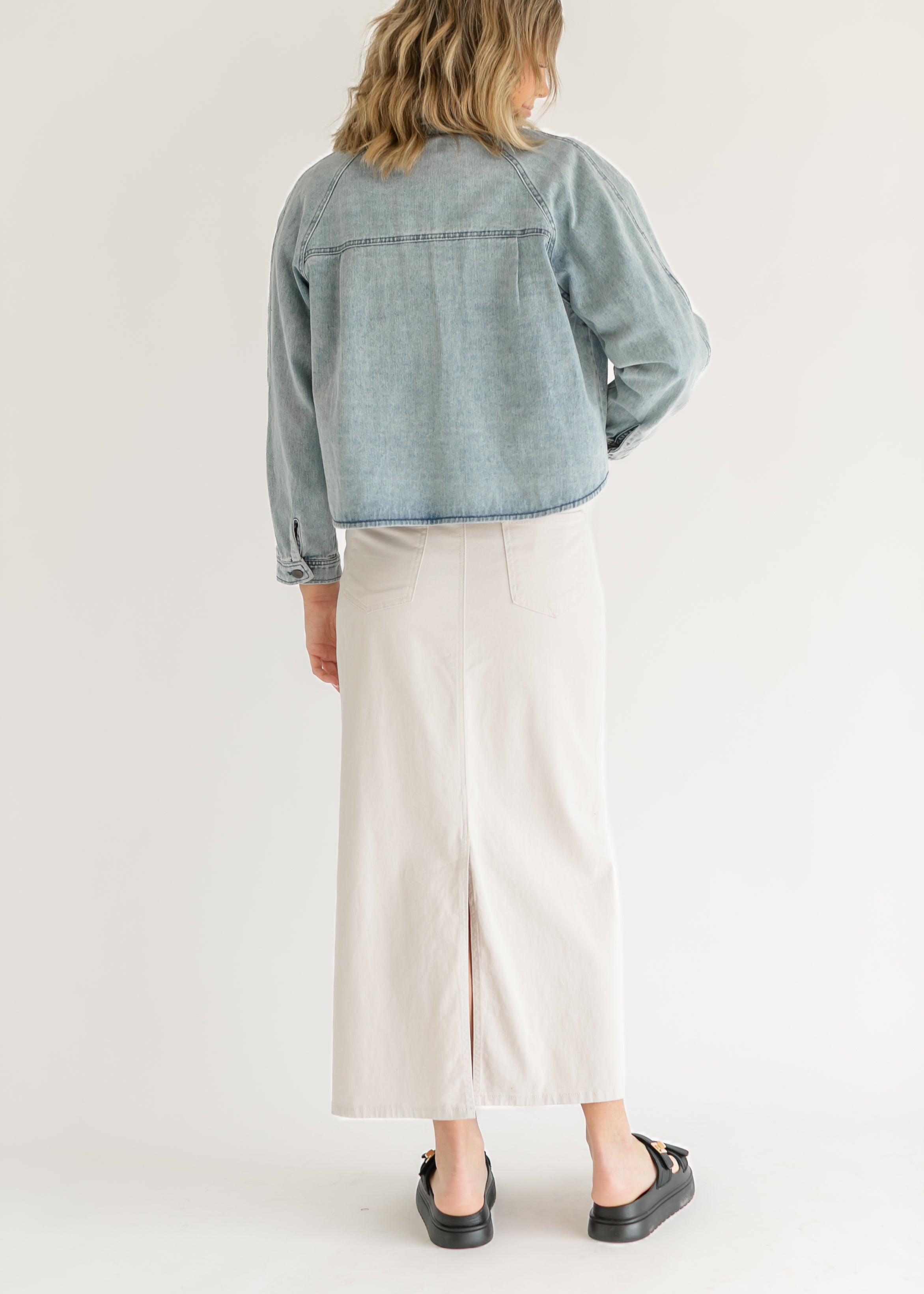 Stella Cloud Denim Maxi Skirt Inherit Co.