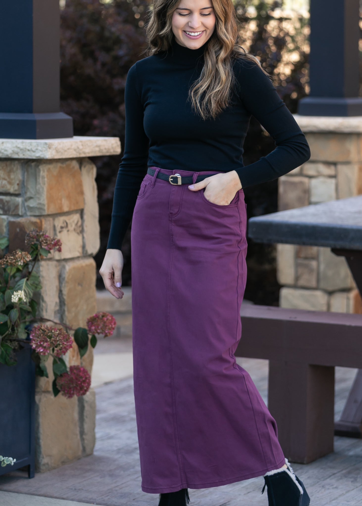 Stella Denim Maxi Skirt Inherit Co.
