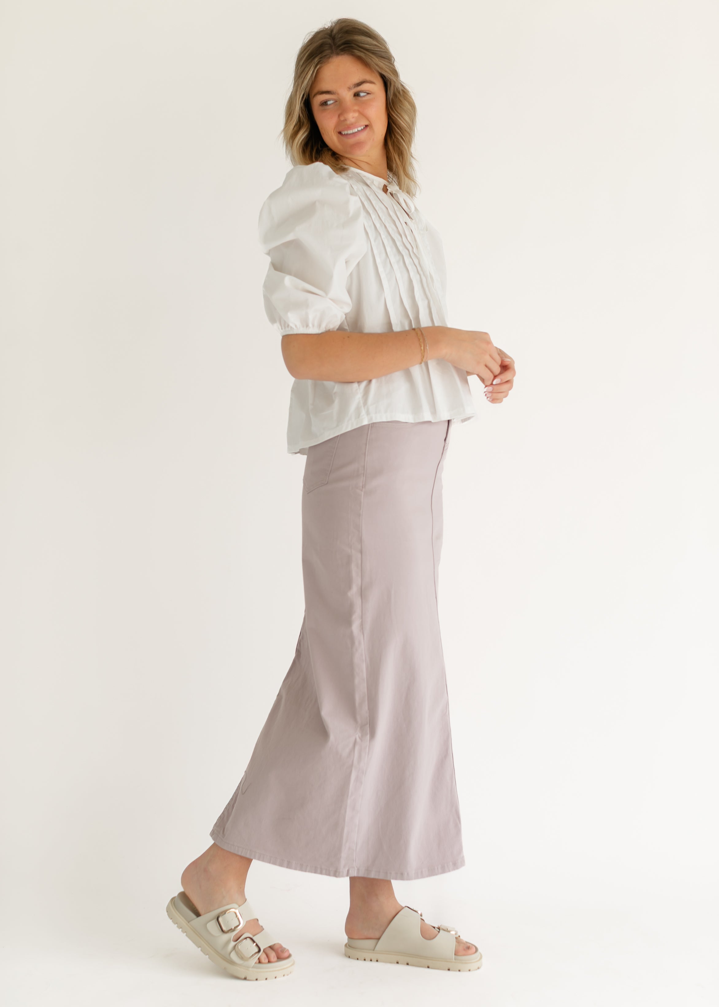 Stella Lilac Denim Maxi Skirt - FINAL SALE Inherit Co.