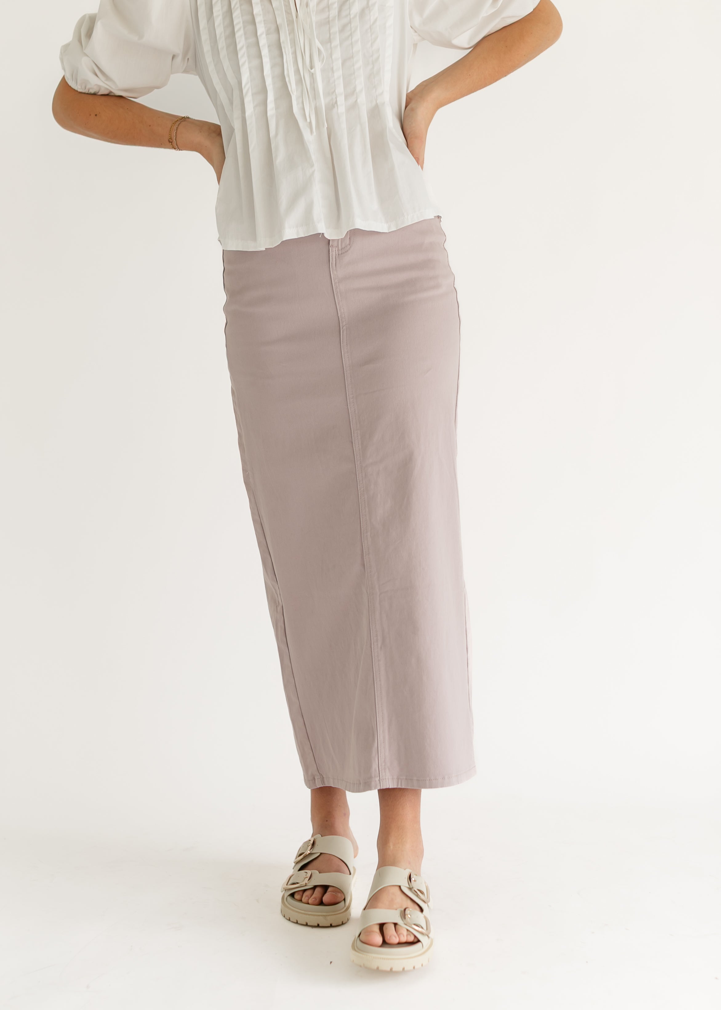 Stella Lilac Denim Maxi Skirt - FINAL SALE Inherit Co.