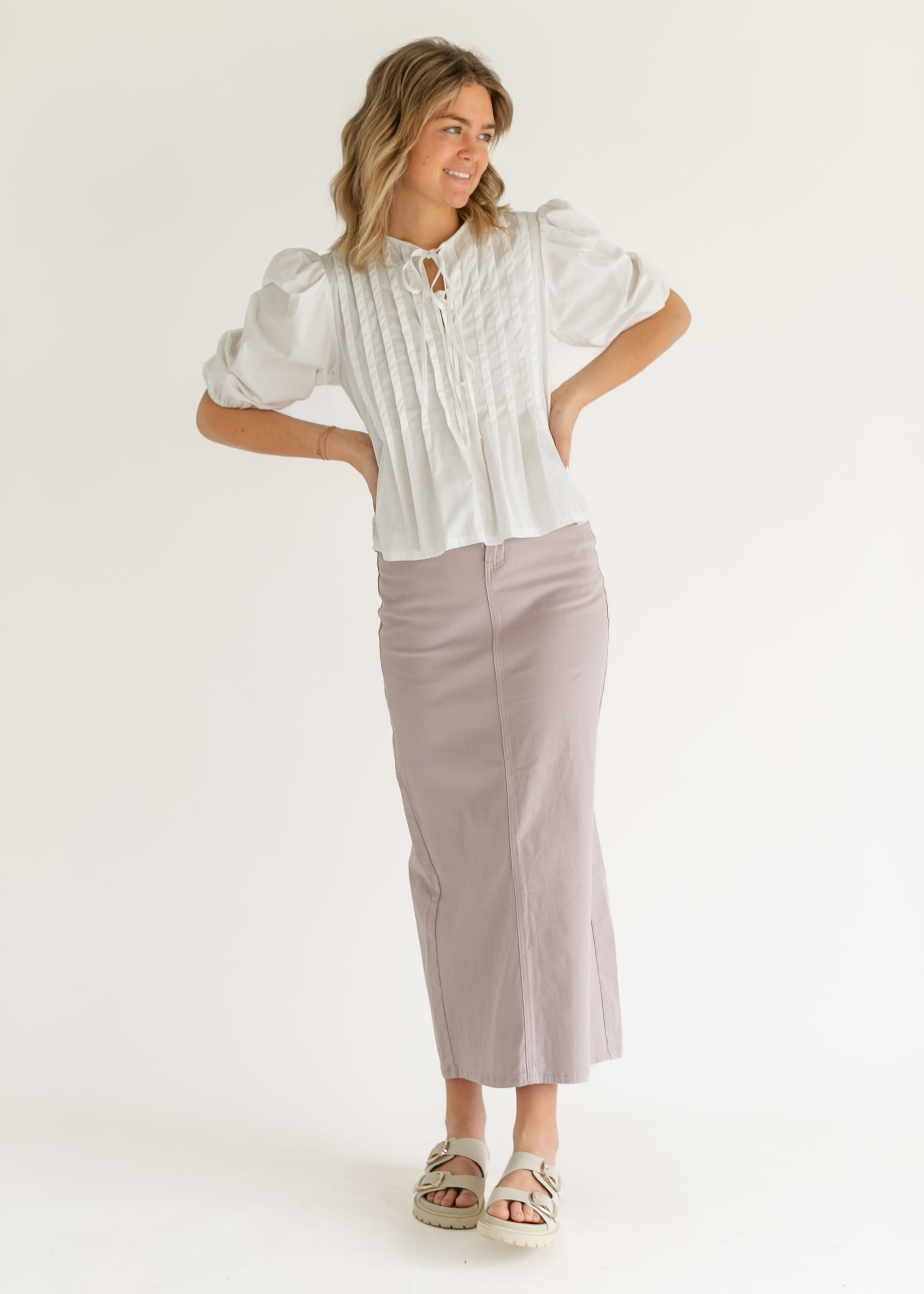 Stella Lilac Denim Maxi Skirt - FINAL SALE Inherit Co.