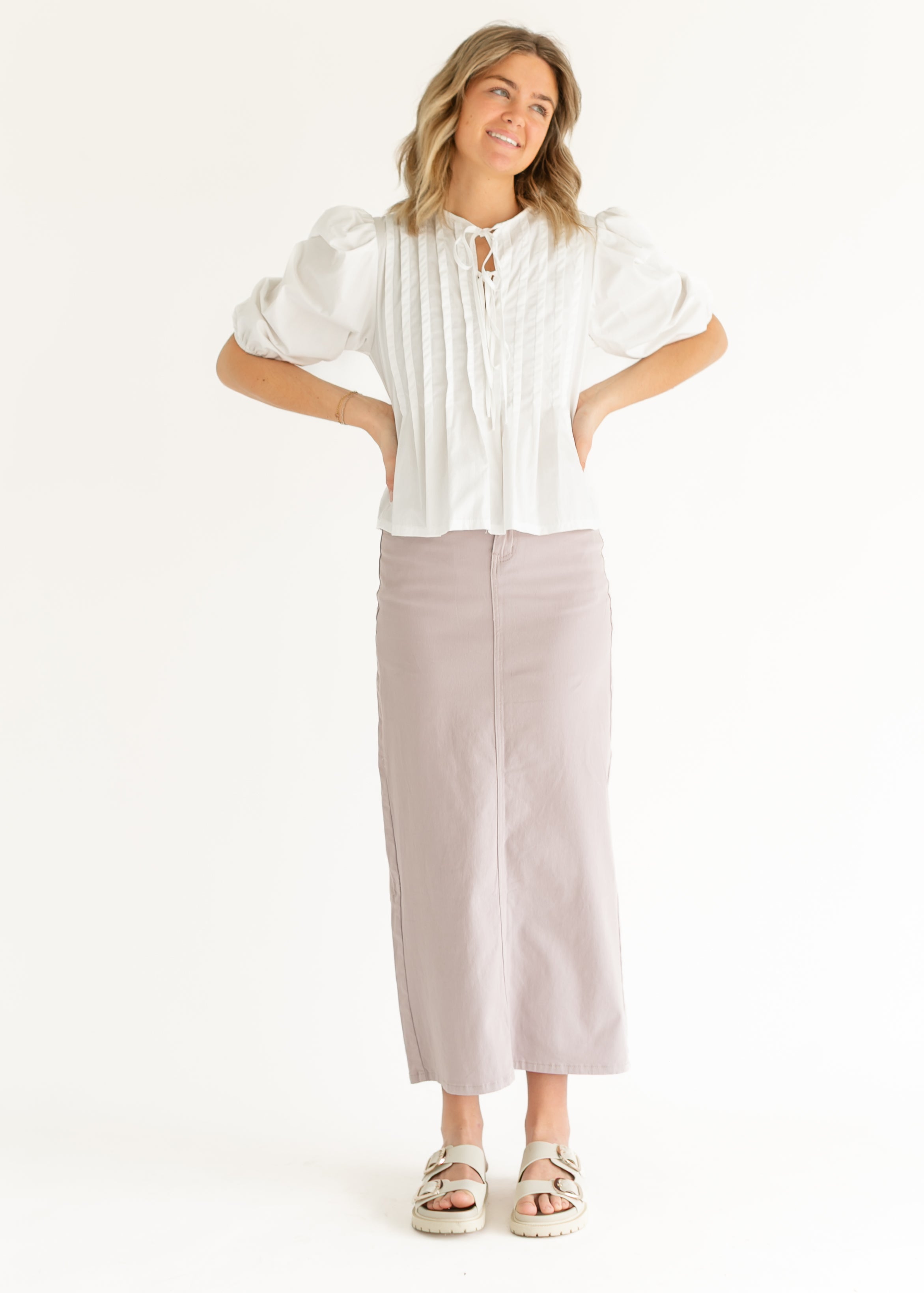 Stella Lilac Denim Maxi Skirt - FINAL SALE Inherit Co.