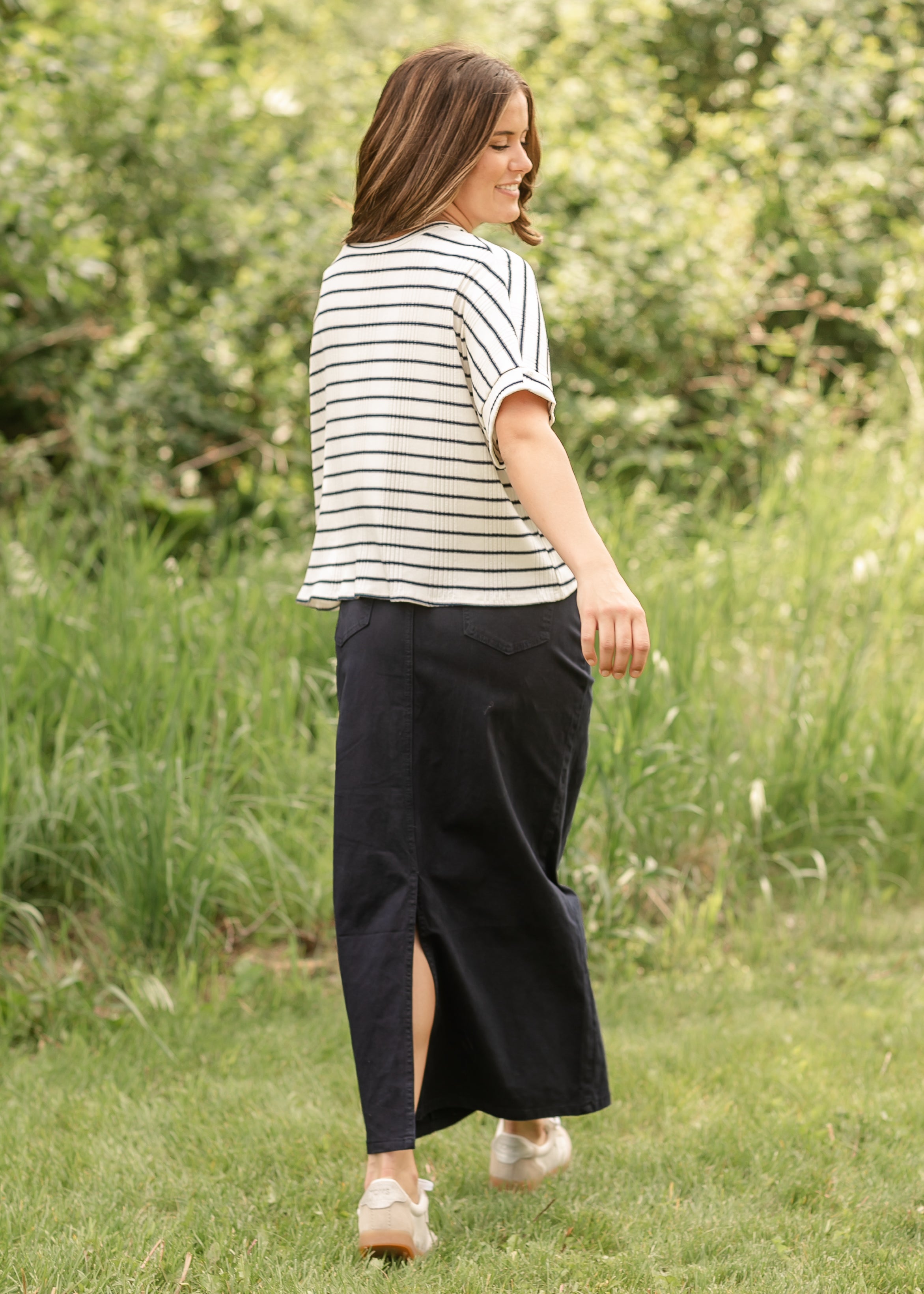 Stella Navy Maxi Denim Skirt Inherit Co.