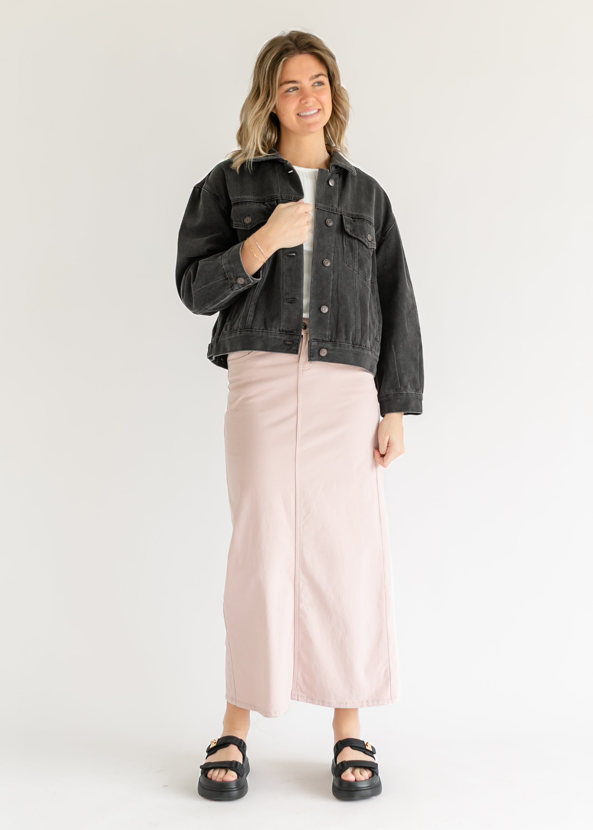 Stella Rose Denim Maxi Skirt - FINAL SALE Inherit Co.