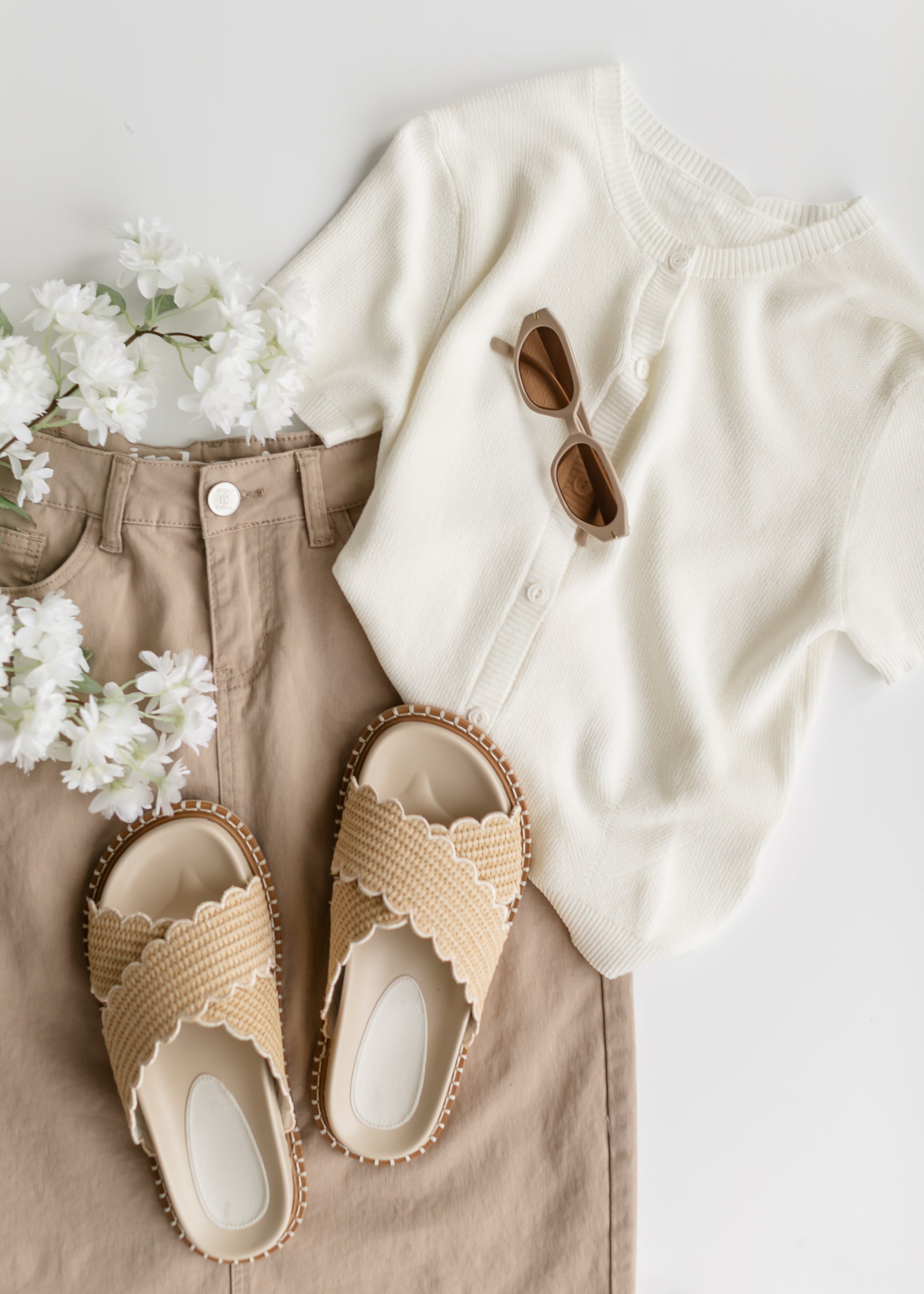 Remi Simply Taupe Denim Midi Skirt Inherit Co.