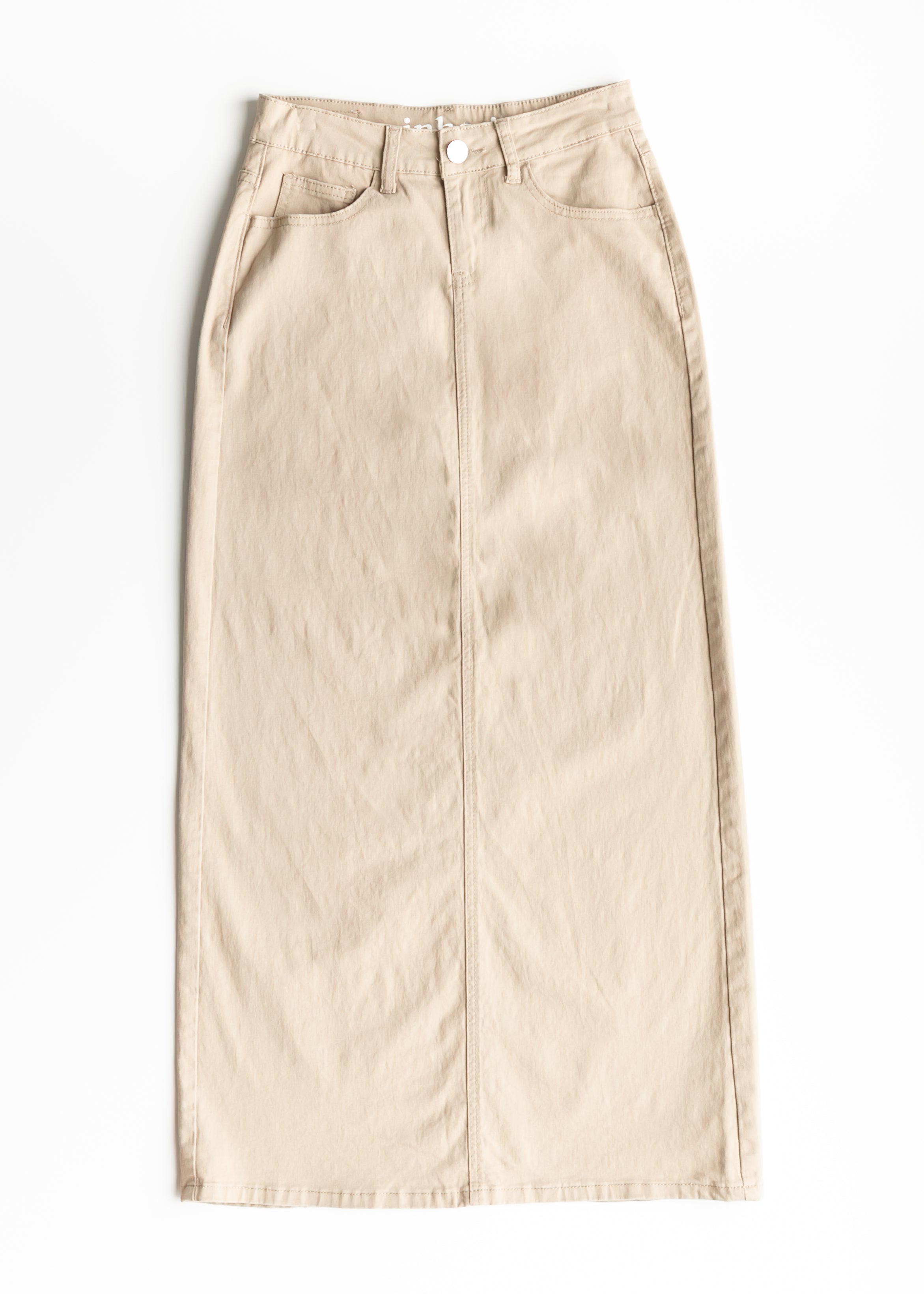 Stella Simply Taupe Denim Maxi Skirt Inherit Co.