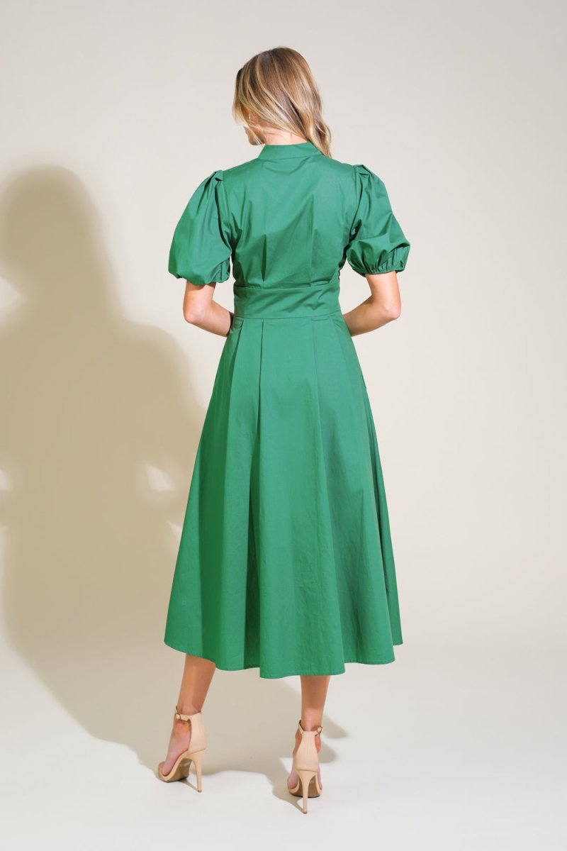 STITCHED SERENITY WOVEN MIDI DRESS - Love Salve
