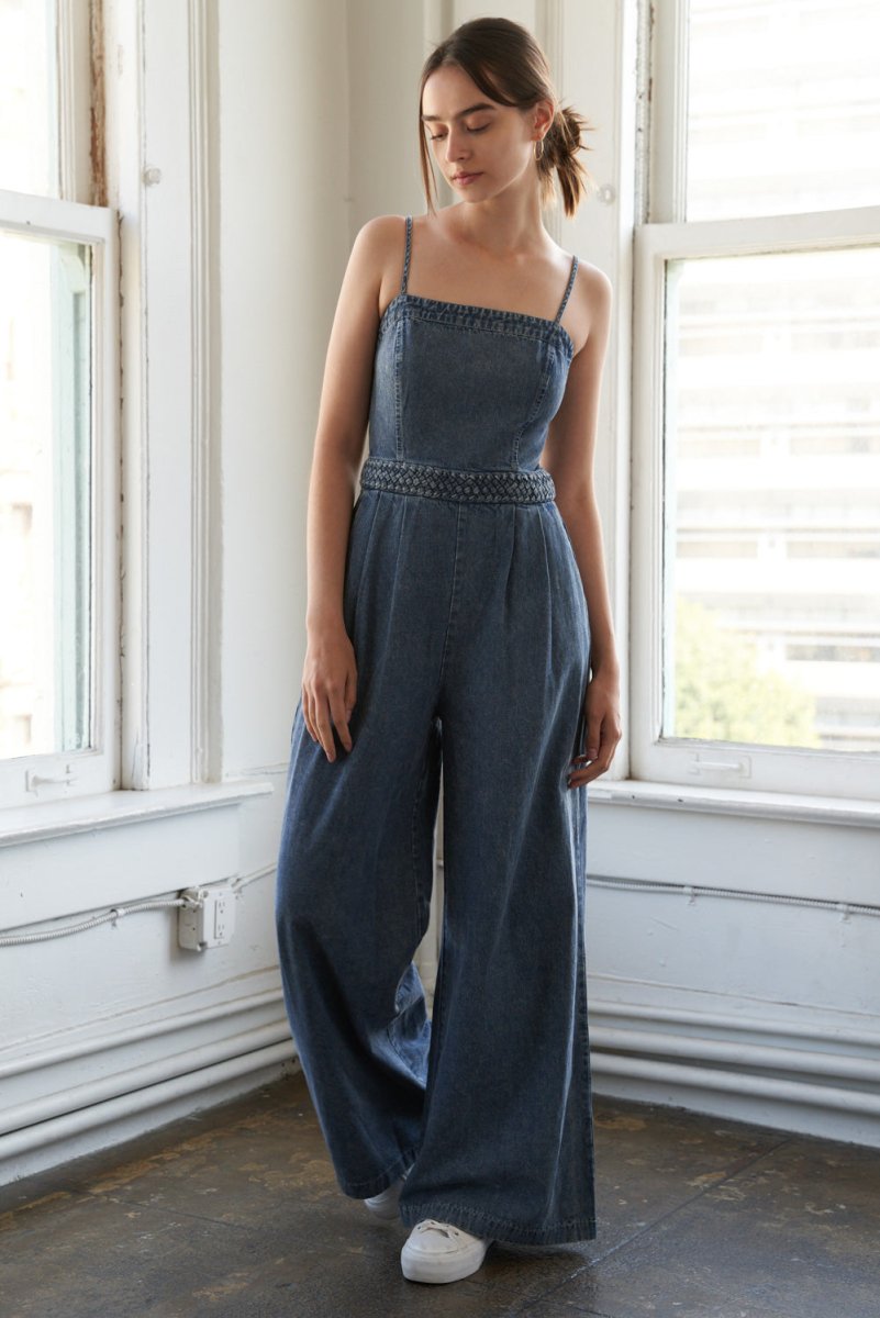 STOLEN GLANCES DENIM JUMPSUIT - Love Salve