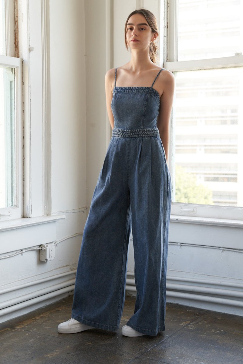 STOLEN GLANCES DENIM JUMPSUIT - Love Salve