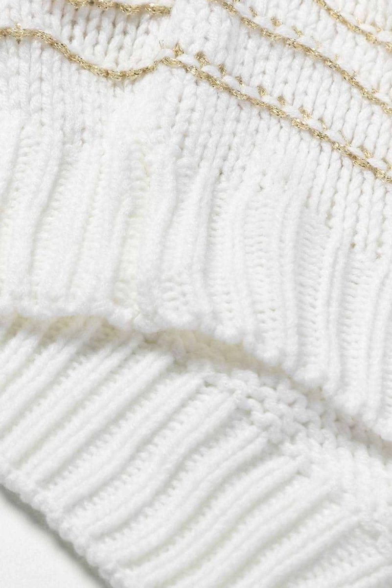 Striped Round Neck Dropped Shoulder Sweater - Love Salve