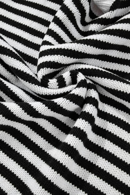 Striped Round Neck Long Sleeve Sweater - Love Salve 
