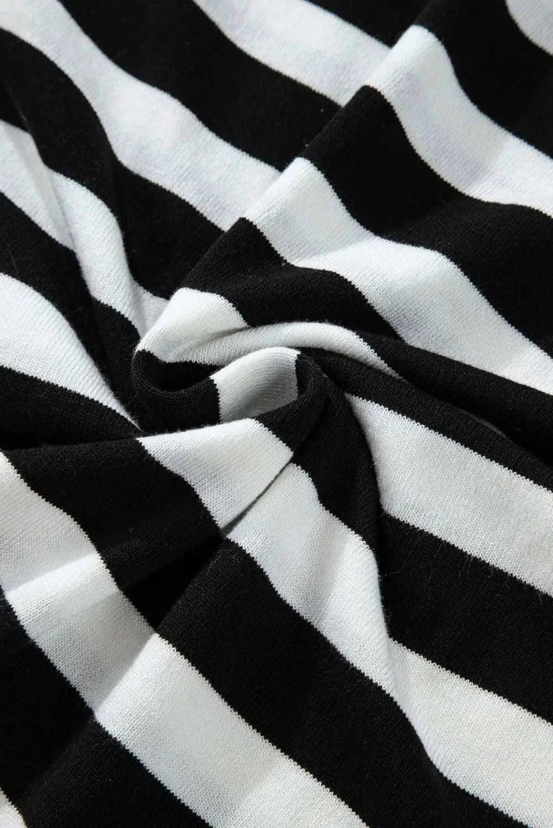 Striped Turtleneck Long Sleeve Knit Top - Love Salve