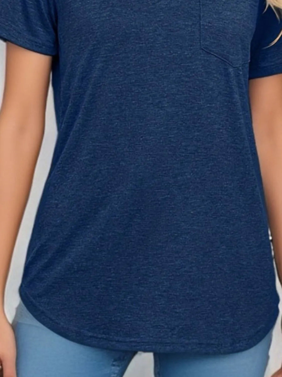 Stylish Johnny Collar Short Sleeve Top for Casual Wear - Love Salve