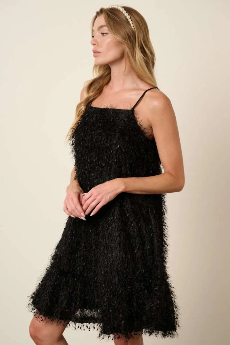 Stylish Mittoshop Feather Ruffle Hem Mini Cami Dress - Love Salve