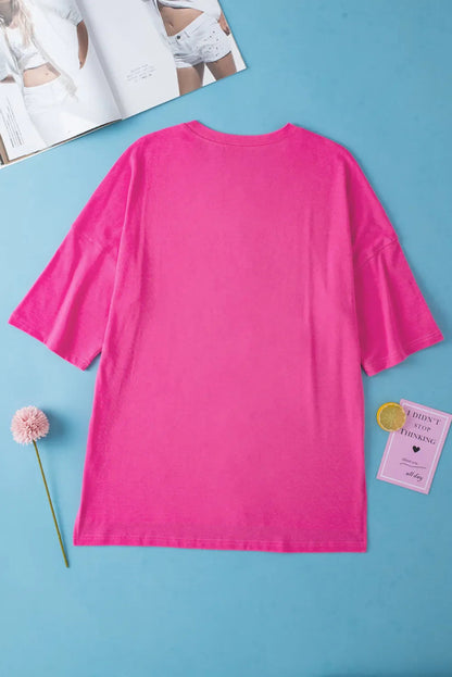 Stylish Slit Round Neck Half Sleeve T-Shirt for Women - Love Salve 