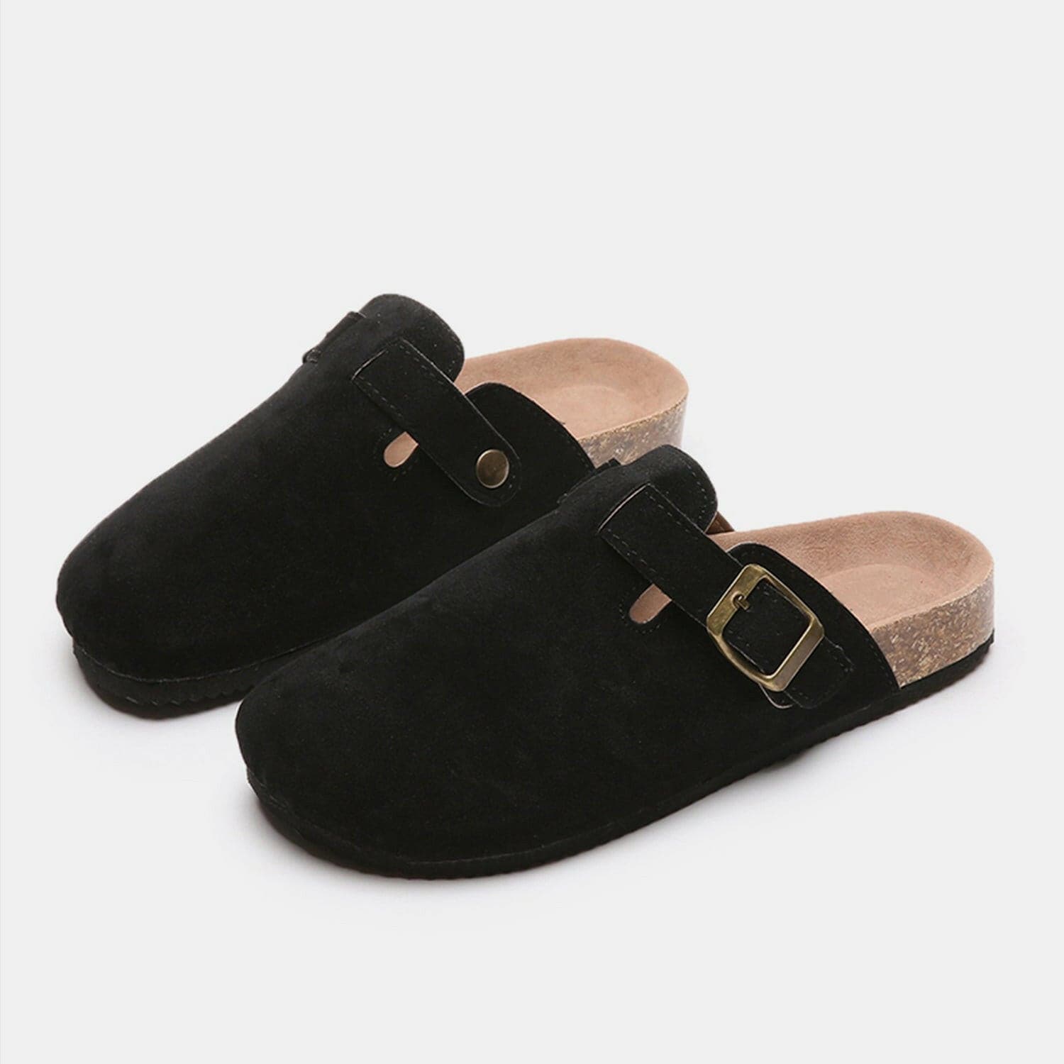 Suede Closed Toe Buckle Slide - Love Salve