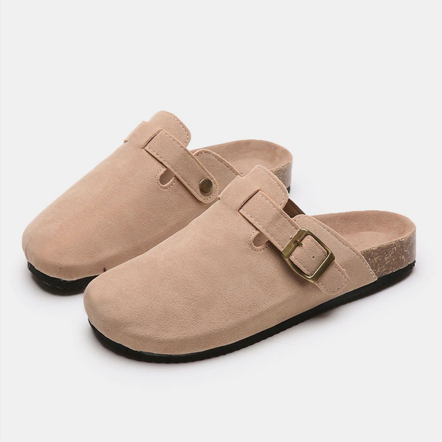 Suede Closed Toe Buckle Slide - Love Salve