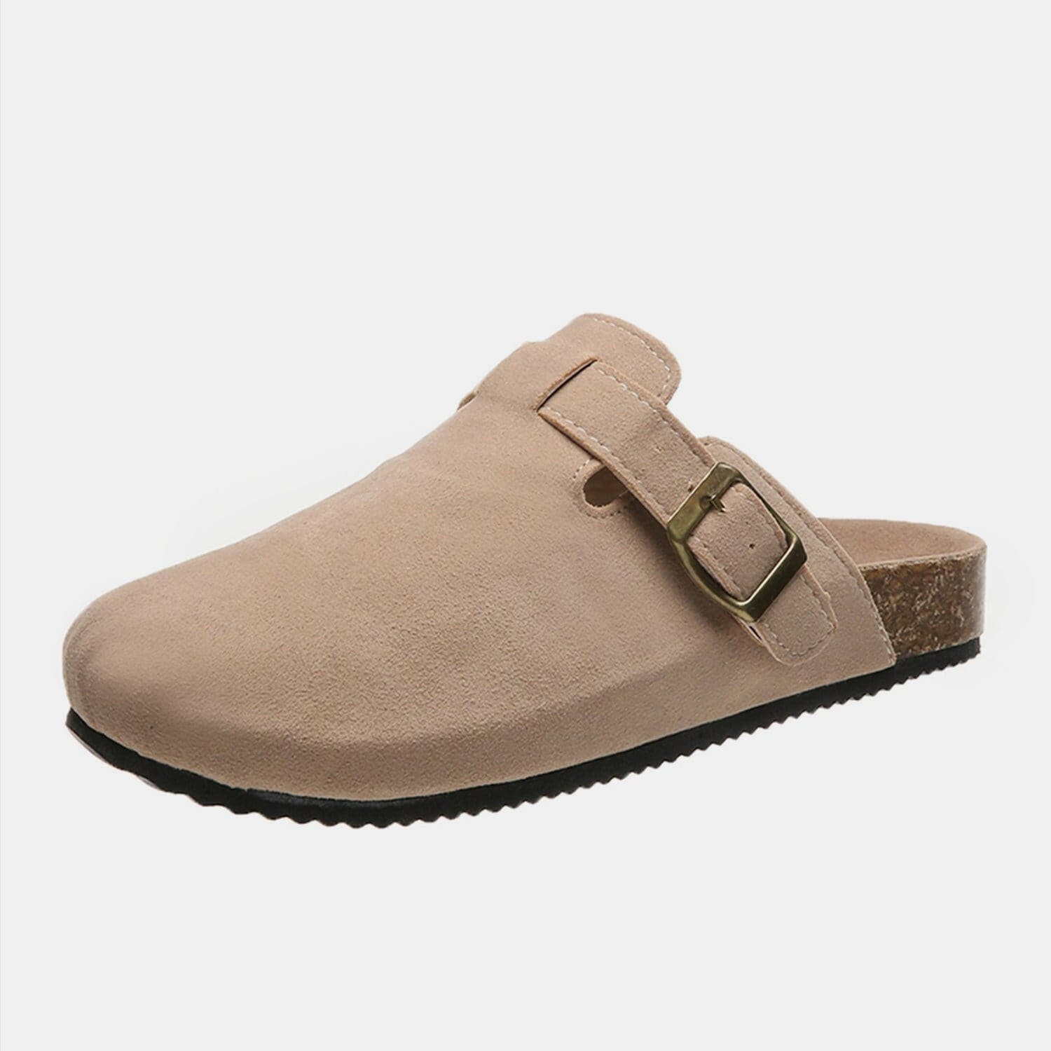 Suede Closed Toe Buckle Slide - Love Salve