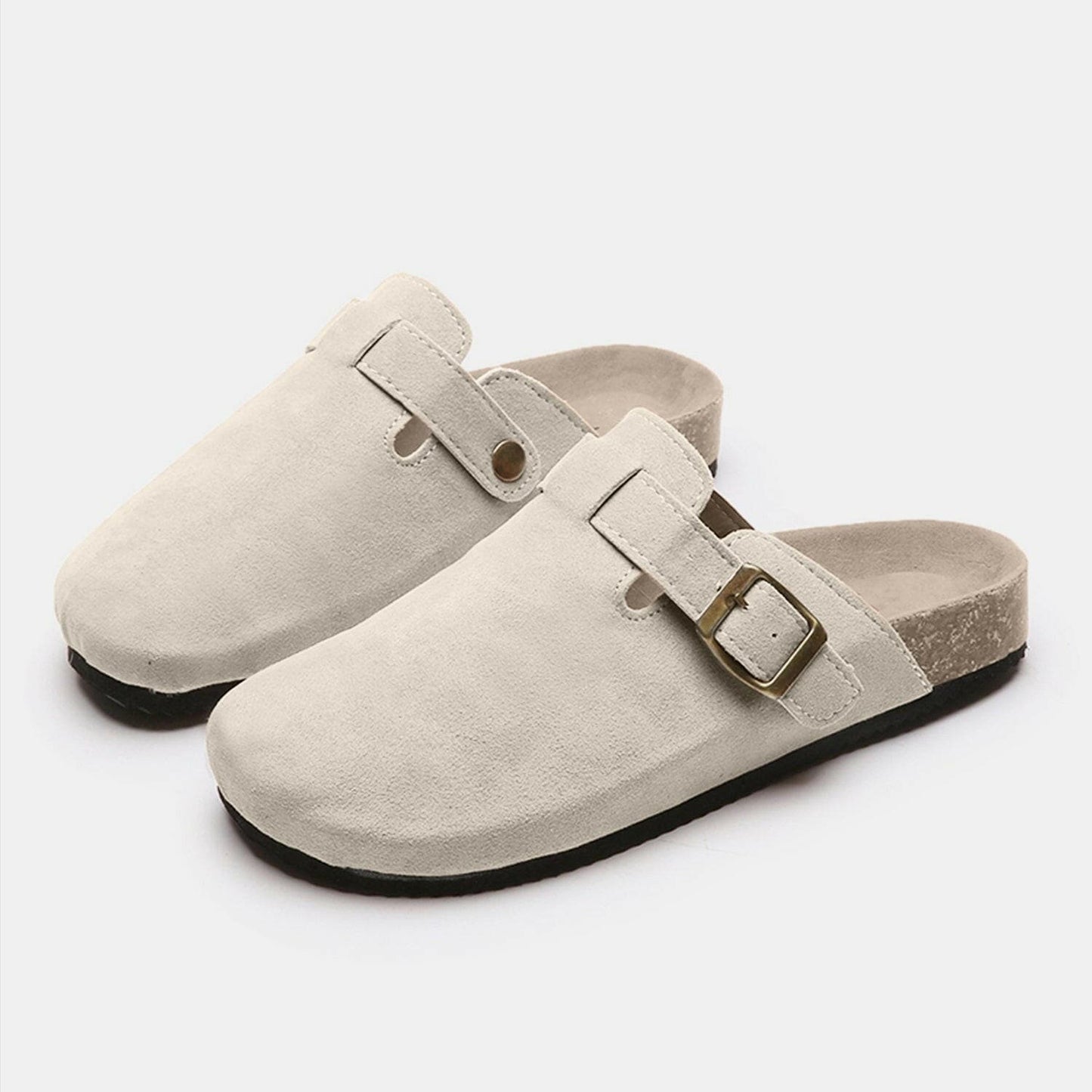 Suede Closed Toe Buckle Slide - Love Salve