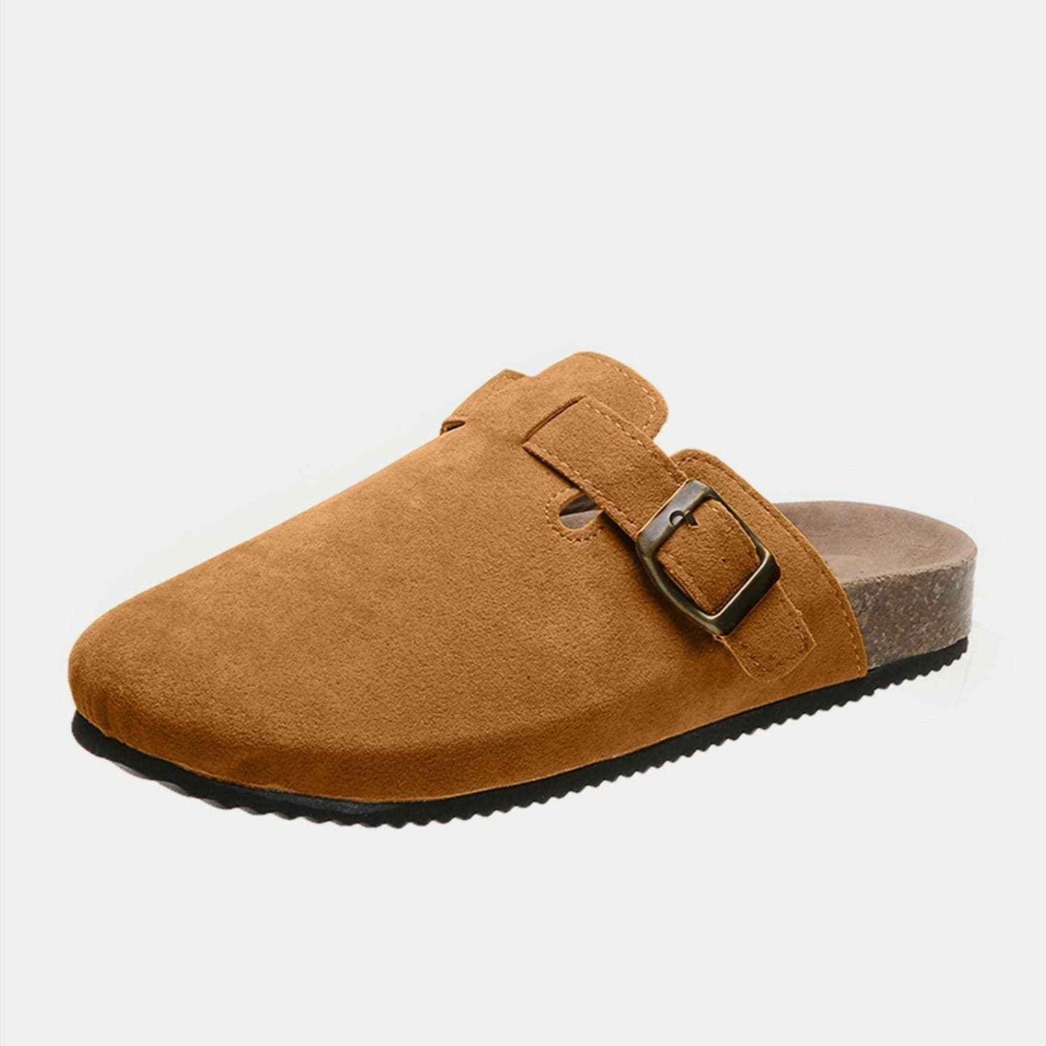 Suede Closed Toe Buckle Slide - Love Salve