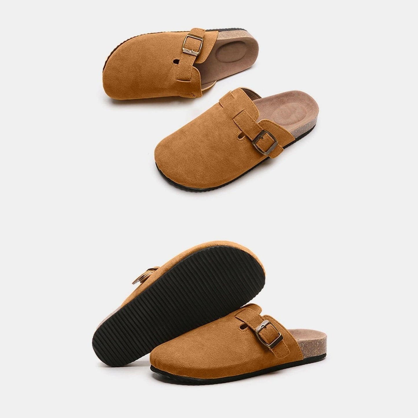 Suede Closed Toe Buckle Slide - Love Salve