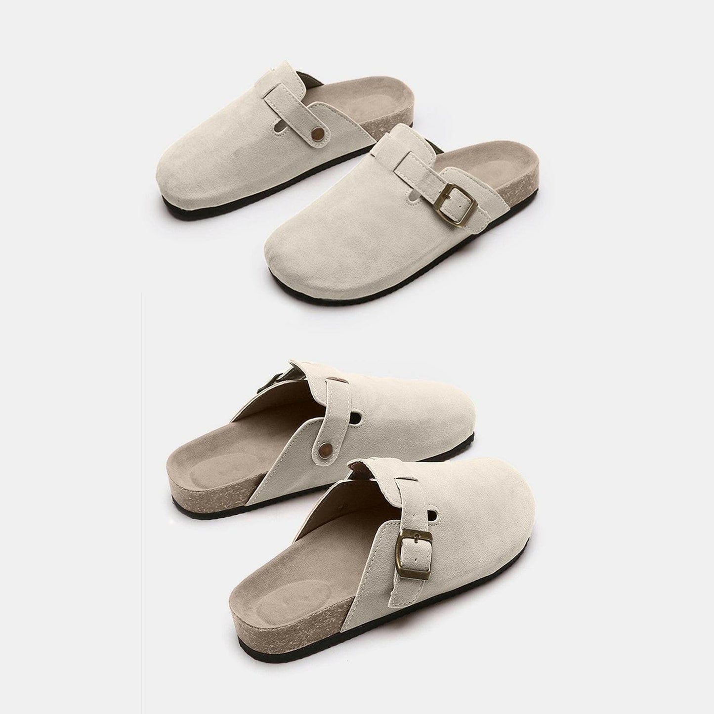 Suede Closed Toe Buckle Slide - Love Salve