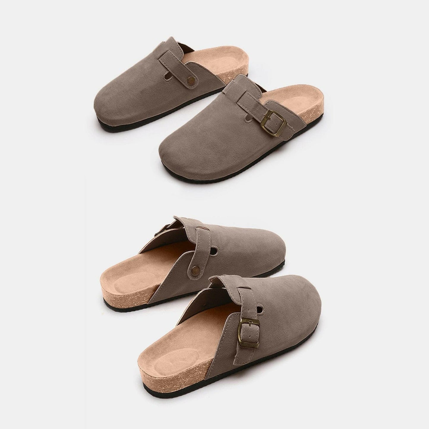 Suede Closed Toe Buckle Slide - Love Salve