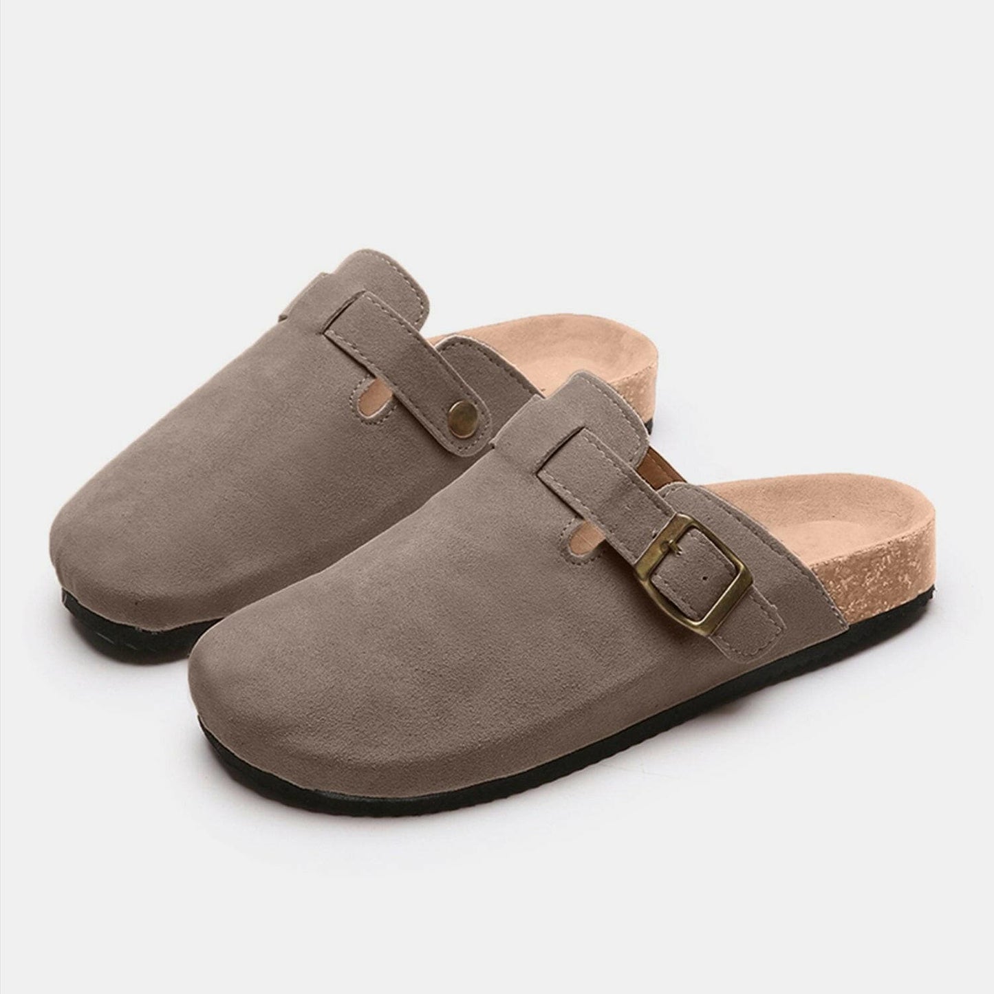 Suede Closed Toe Buckle Slide - Love Salve