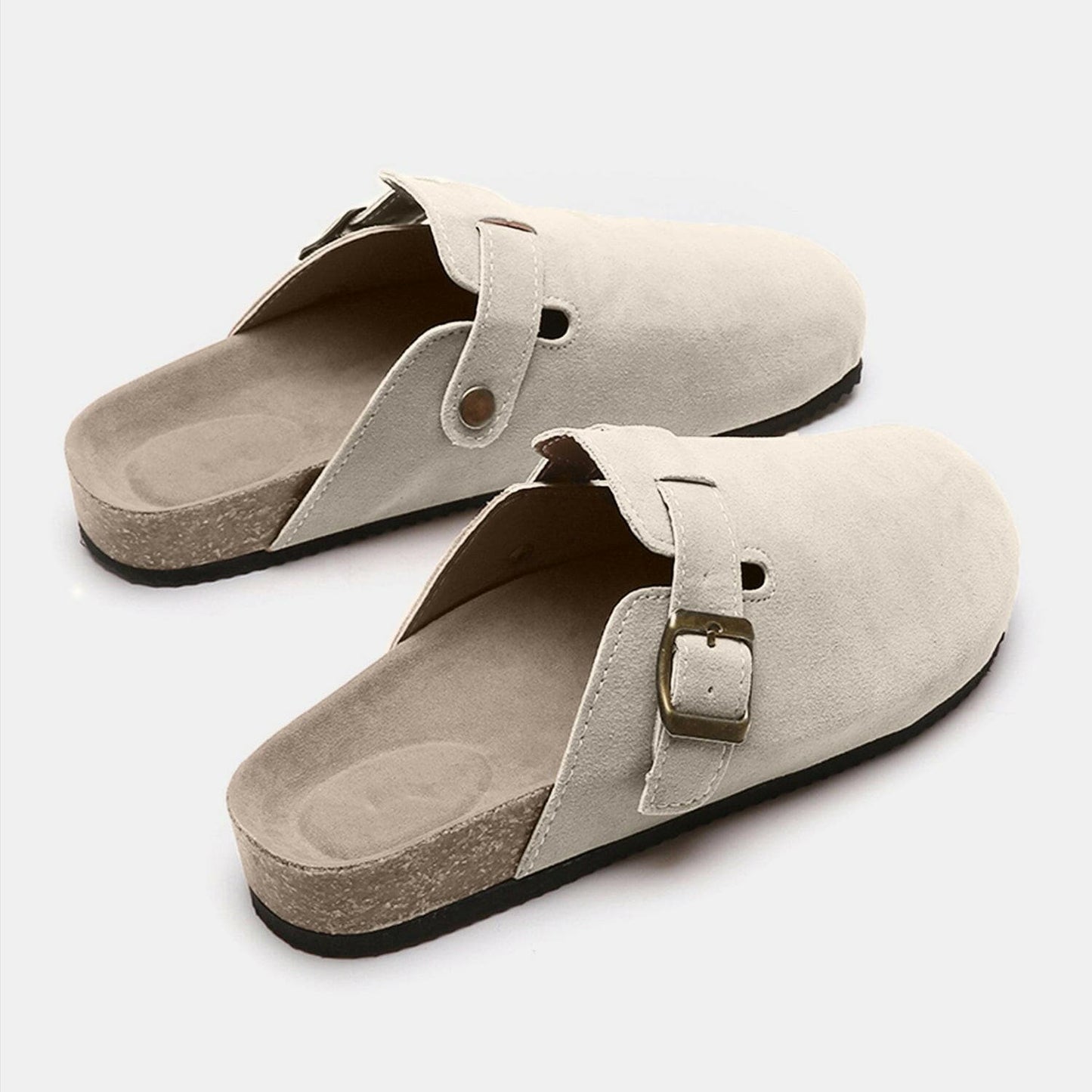 Suede Closed Toe Buckle Slide - Love Salve