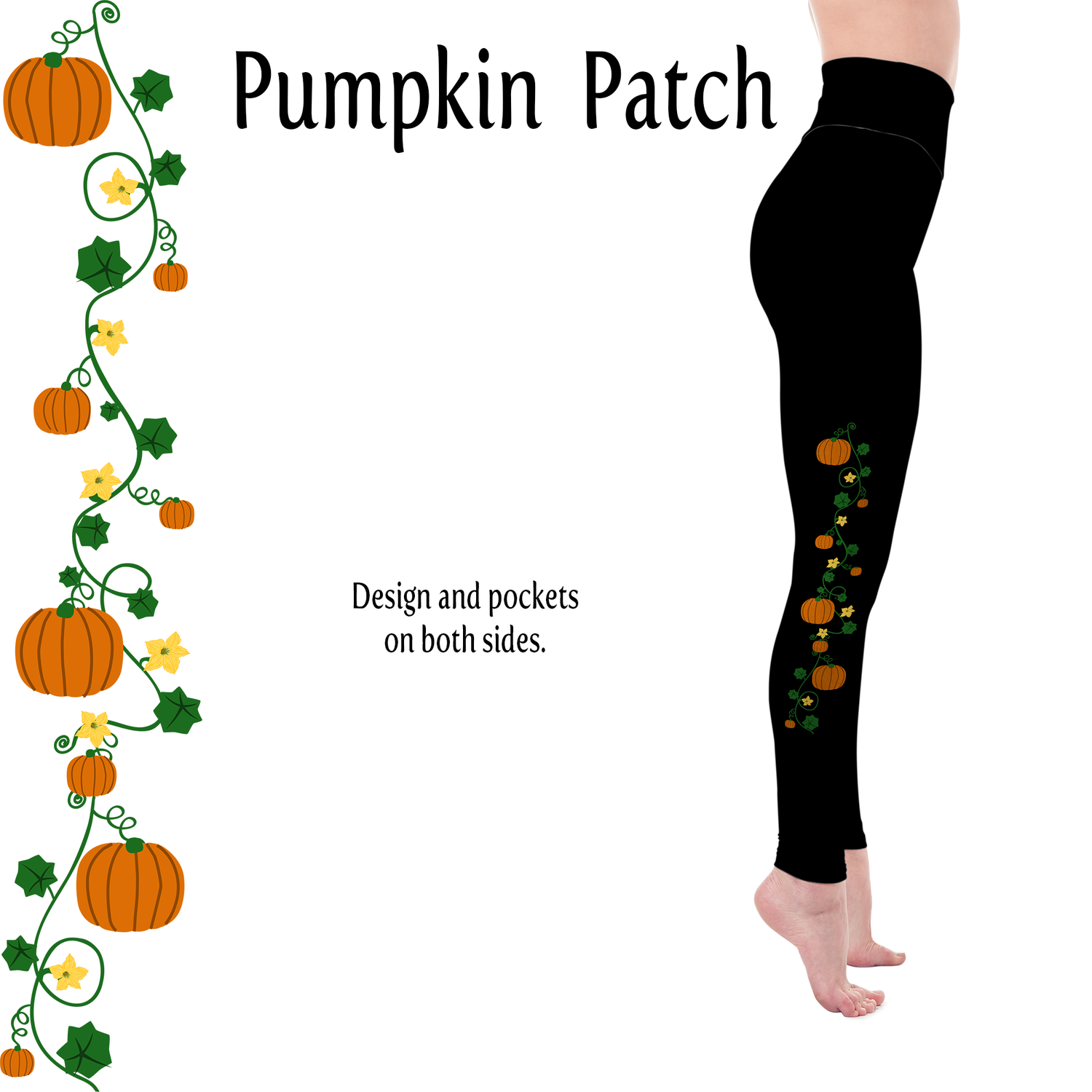Pumpkin Patch Handmade Leggings with Pockets MM