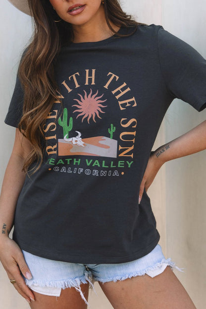 Sunrise Vibes Western Graphic Tee in Dark Grey - Love Salve 