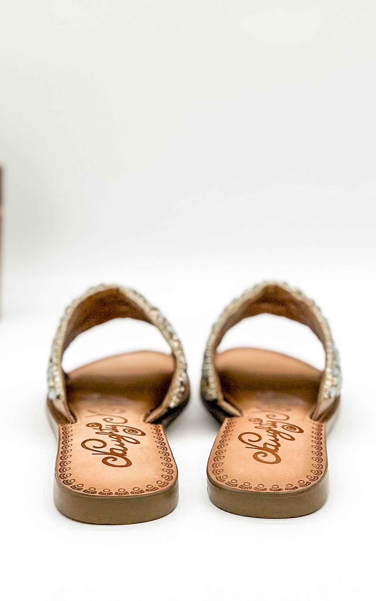 Susanna Sandal In Multi With Jeweled Strap Leather Footbed Naughty Monkey