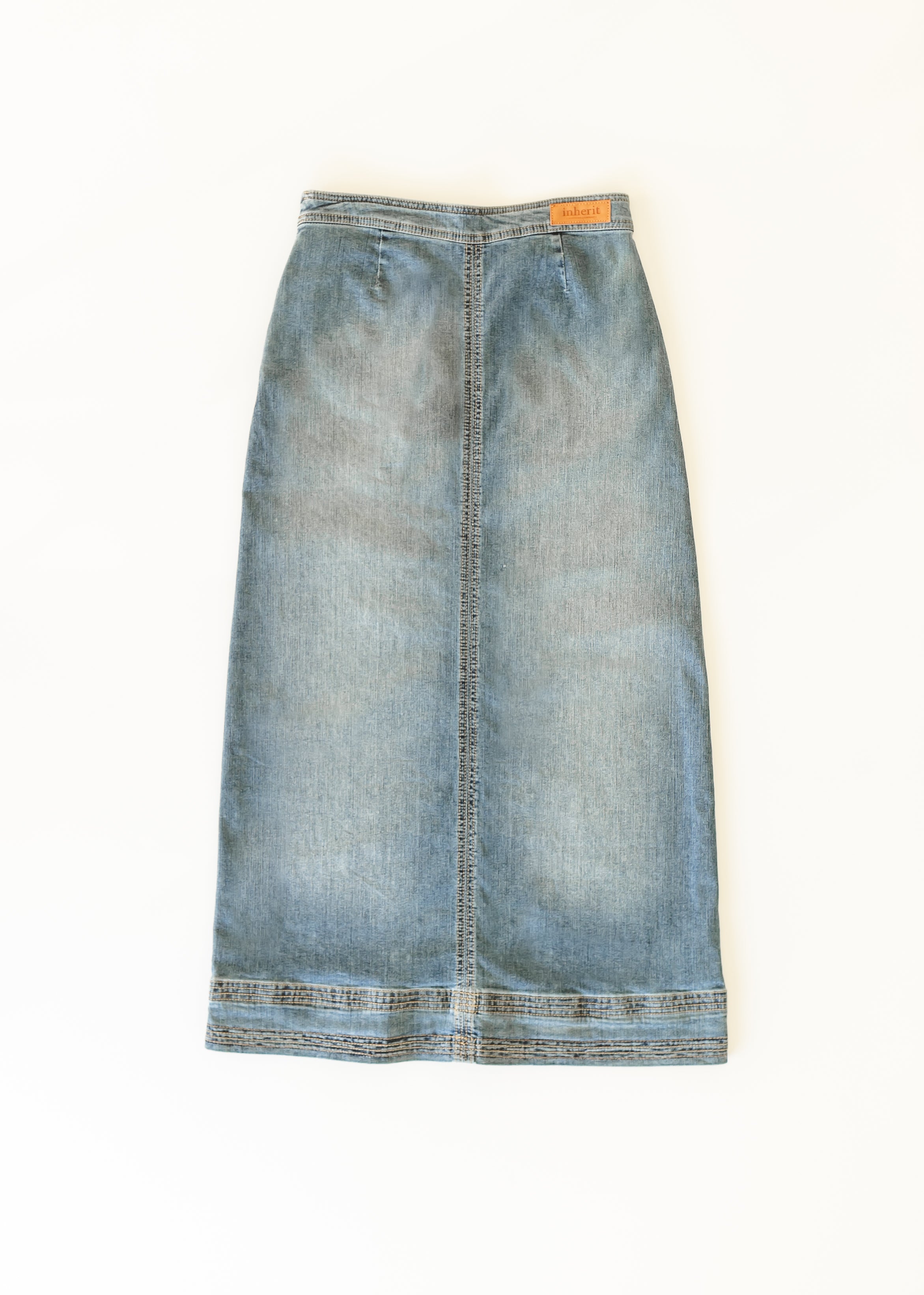 Sutton Side Zip A-line Denim Maxi Skirt - FINAL SALE Inherit Co.