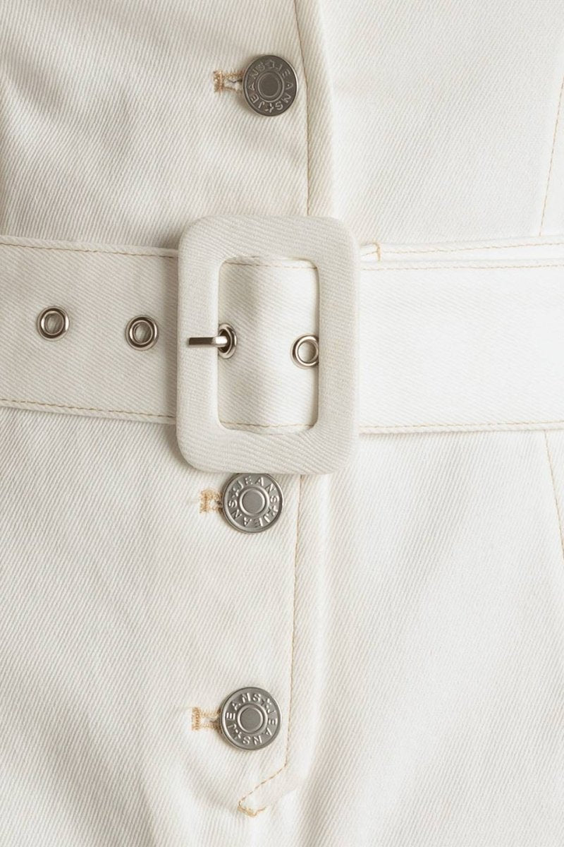 TAKE THE LEAD WHITE WOVEN ROMPER - Love Salve