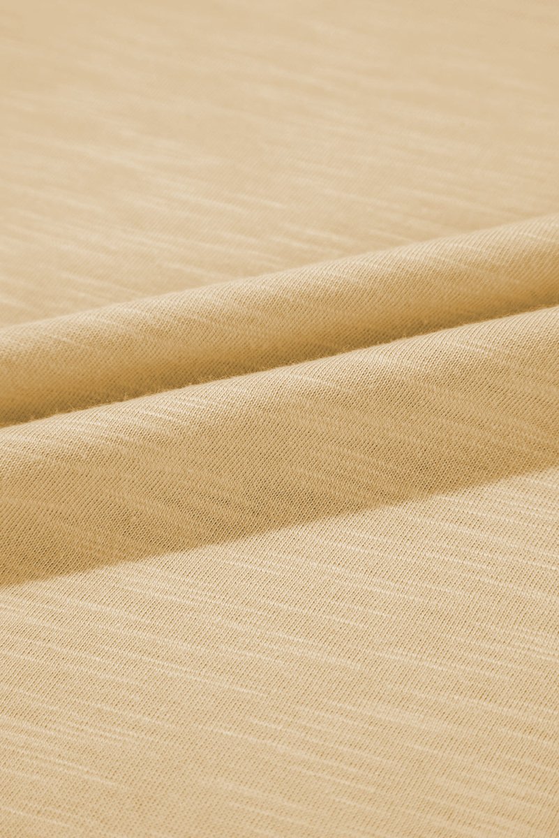 Tan Metallic Sheen Edge Scoop Neck Tank Top - Love Salve 