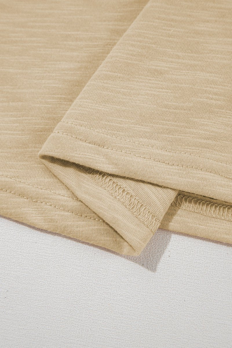 Tan Metallic Sheen Edge Scoop Neck Tank Top - Love Salve 