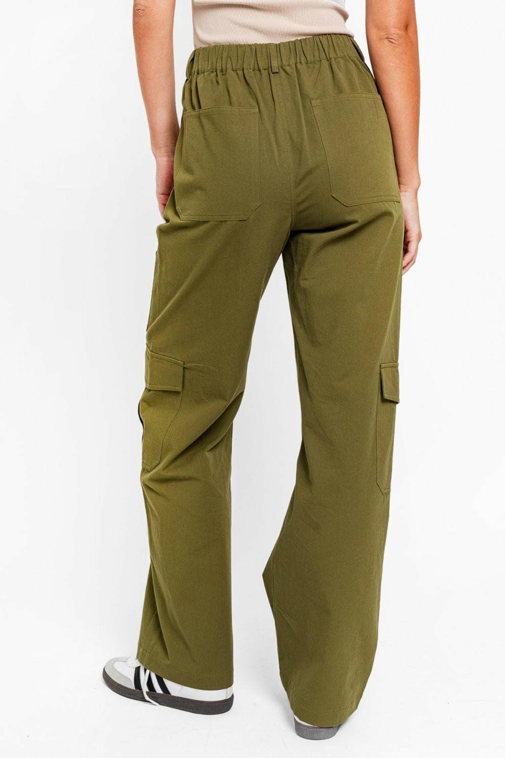 Tasha Apparel High Waisted Wide Leg Cargo Pants with Pockets - Love Salve